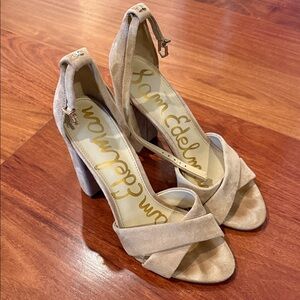 Sam Edelman Beige Crisscross Heels